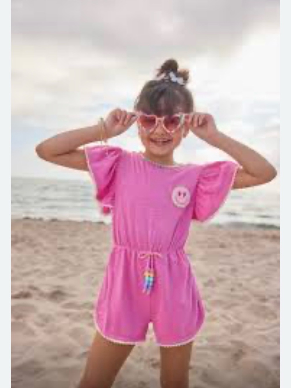 Lola and the boys pink emoji romper